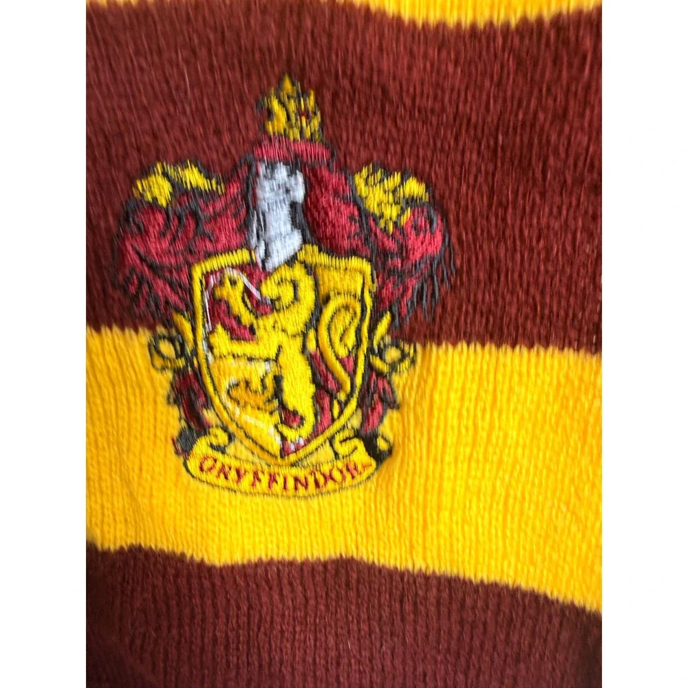 Harry Potter Scarf Unisex Gryffindor Knit Crest OS Maroon Gold Halloween Costume